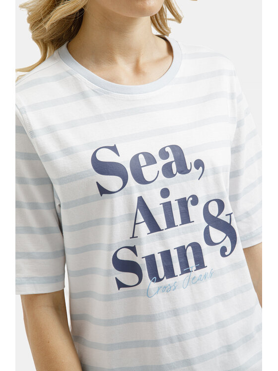 Cross Jeans Cross Jeans T-Shirt 56252-008 Biały