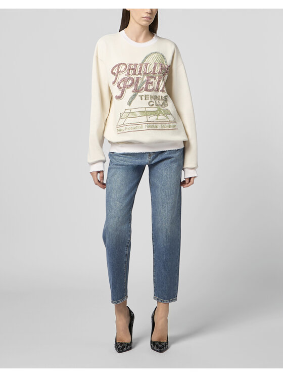 PHILIPP PLEIN PHILIPP PLEIN Bluza 30527 Biały Regular Fit