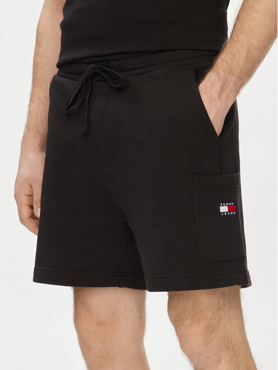 Tommy Jeans Tommy Jeans Pantaloni scurți sport Badge DM0DM18479 Negru Regular Fit