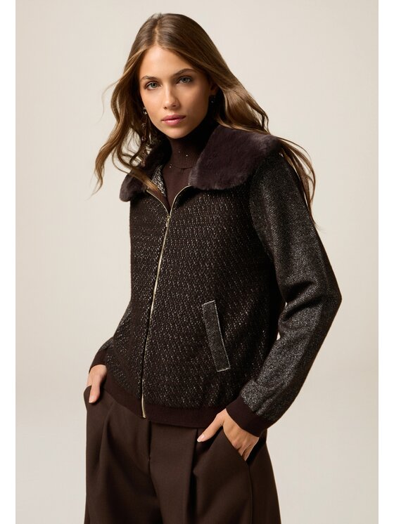 Oltre Oltre Cardigan M205J005498N022 Marrone Baggy Fit