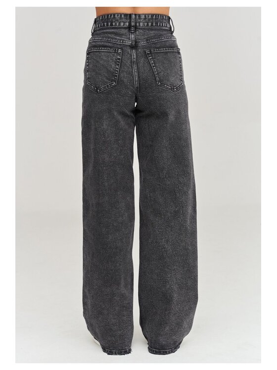 Makadamia Makadamia Jeansy C108 Czarny Loose Fit