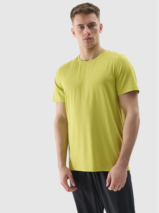 4F 4F T-Shirt 4FWSS24TFTSM598-45S Zielony Regular Fit