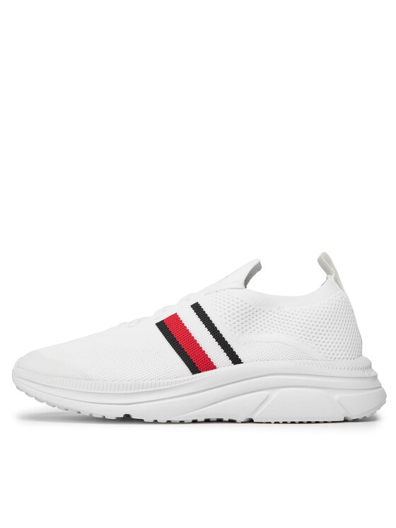 Tommy Hilfiger Tommy Hilfiger Сникърси Modern Runner Knit Stripes Ess FM0FM04798 Бял