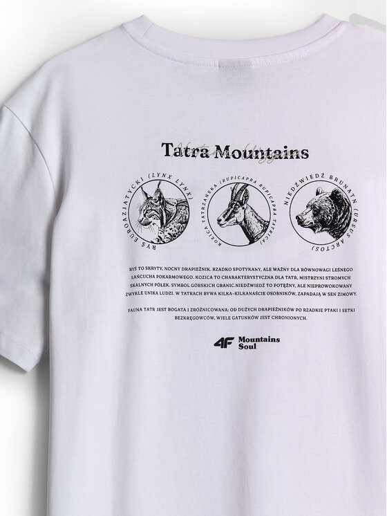 4F 4F T-Shirt OUTLAND Bílá Loose Fit
