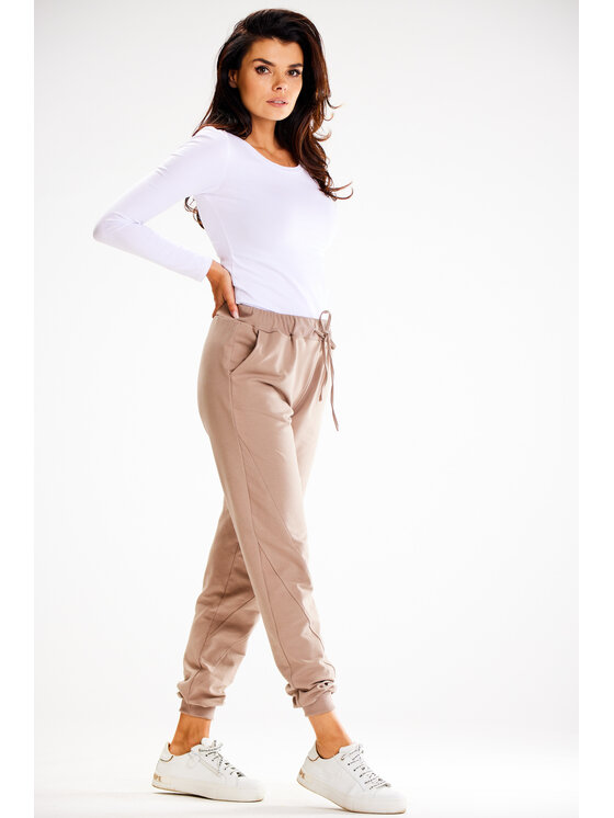 Awama Awama Dámske nohavice A608 Hnedá Basic Fit