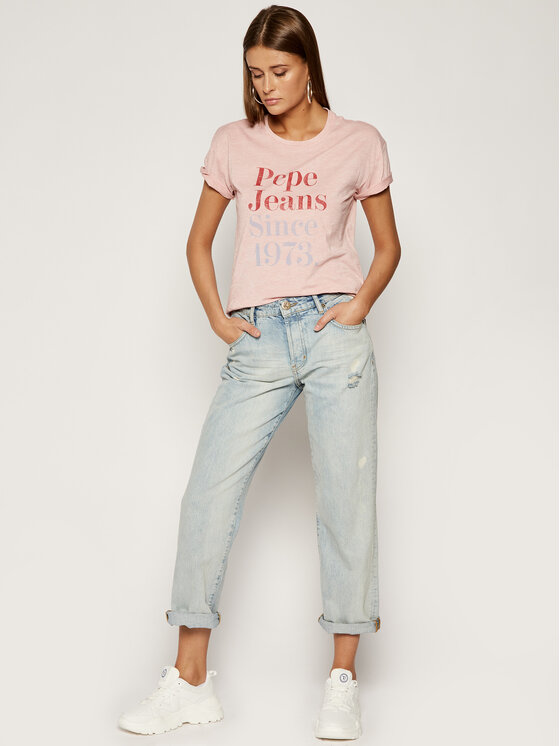 Pepe Jeans Marškinėliai Miracle PL504275 Rožinė Regular Fit • Modivo.lt