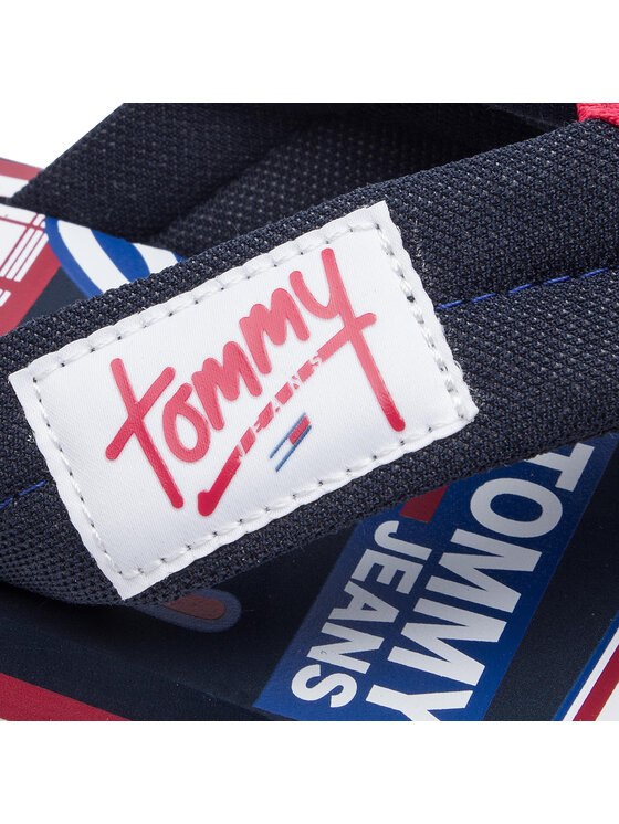 Tommy Jeans Tommy Jeans Šlepetės per pirštą Logo Beach Sandal EM0EM00362 Tamsiai mėlyna