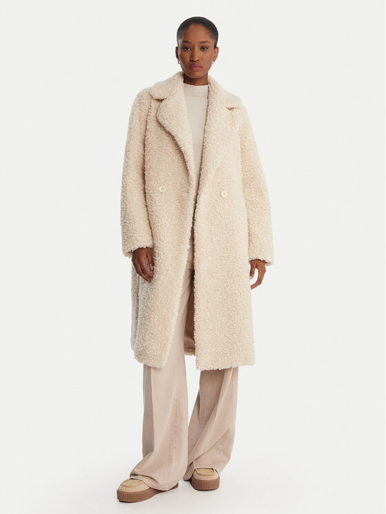 Bomboogie Bomboogie Fellmantel CW360STSFC5 Beige Regular Fit
