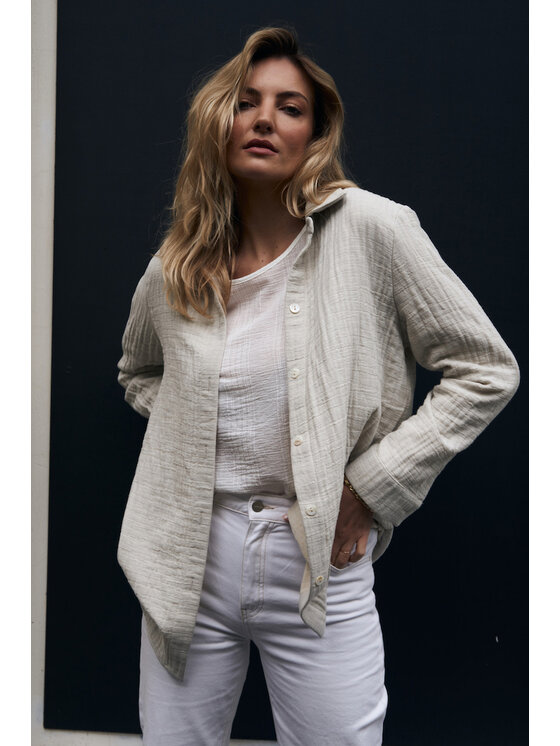TRIPLES TRIPLES Koszula Pamela Beżowy Basic Fit