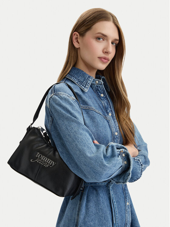 Tommy Jeans Geantă Tjw Bold Shoulder Bag AW0AW18468 Negru