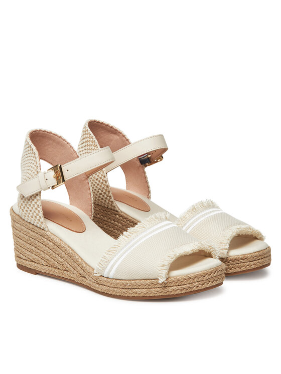 Tommy Hilfiger Tommy Hilfiger Espadrilles Fringe Canvas Medium Wedge FW0FW08879 Bézs