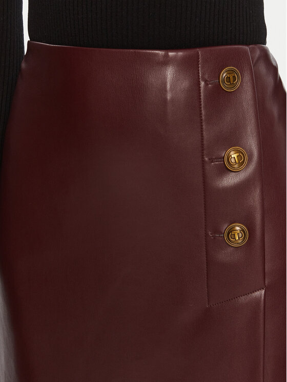 TWINSET TWINSET Krilo iz umetnega usnja 252TP2233 Bordo rdeča Regular Fit