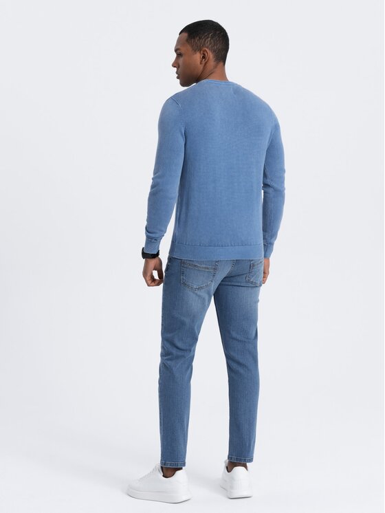 Ombre Ombre Svetr OM-SWOS-0108 Modrá Fitting Fit