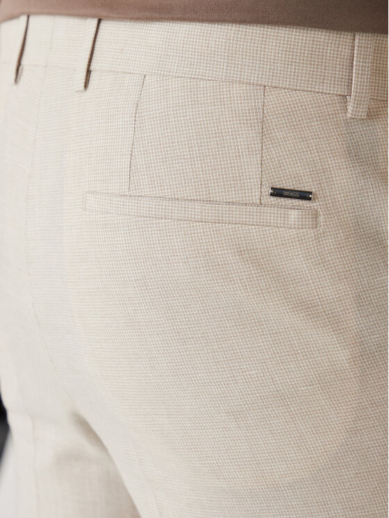BOSS BOSS Текстилни панталони H-Genius-253 50561874 Бежов Slim Fit