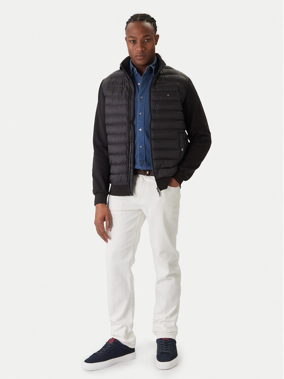 Tommy Hilfiger Tommy Hilfiger Átmeneti kabát Mix Media Ess MW0MW41329 Fekete Regular Fit