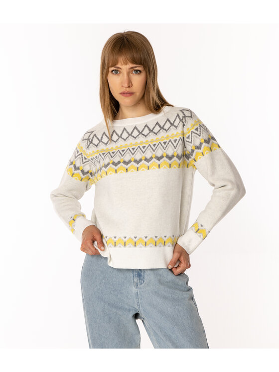 Lee Cooper Lee Cooper Sweter LEANDRA Biały Regular Fit
