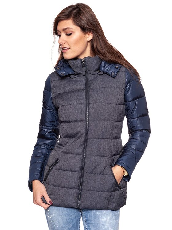 Tom Tailor Tom Tailor Kurtka damska MATERIAL MIX JACKET Niebieski Regular Fit