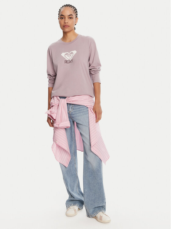 Roxy Roxy Majica Hangloose Art Ls ERJZT06035 Ljubičasta Regular Fit