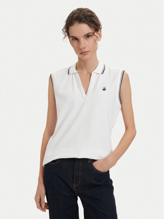 Beverly Hills Polo Club Beverly Hills Polo Club Tricou polo P-SS26W-P0022 Alb Regular Fit