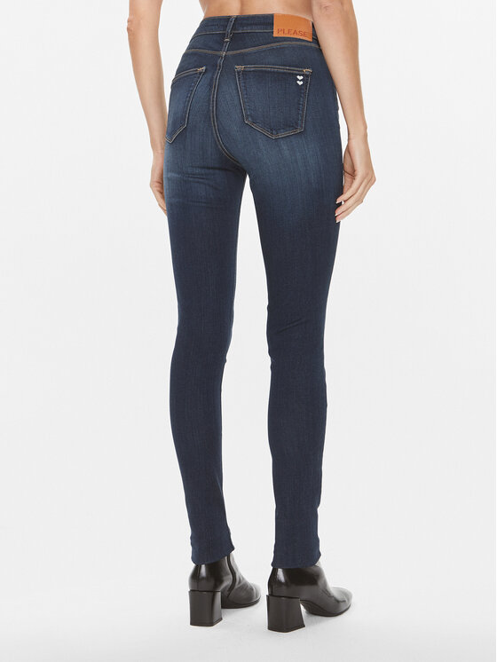 Please Please Džinsi P8159MRSP3 Tumši zils Skinny Fit