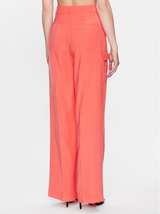 DKNY DKNY Riidest püksid P3BKTR20 Korallivärviline Relaxed Fit