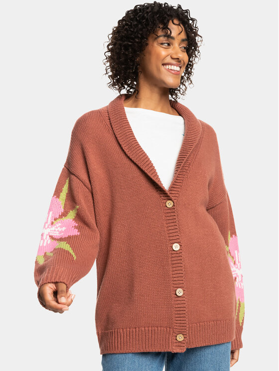 Roxy Roxy Kardigán Hand On Heart Swtr ERJSW03584 Narancssárga Regular Fit