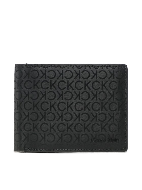 Calvin Klein Velika moška denarnica Ck Elevated Trifold 10Cc W/Coin K50K510613 Črna
