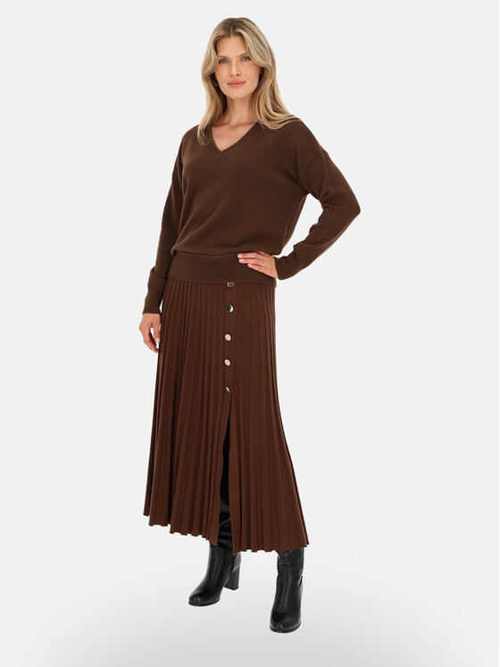 L’AF L’AF Spódnica maxi Aura Brązowy Regular Fit