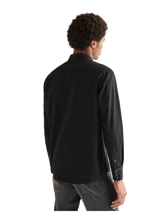 Wrangler Wrangler Koszula 112378427 Czarny Regular Fit