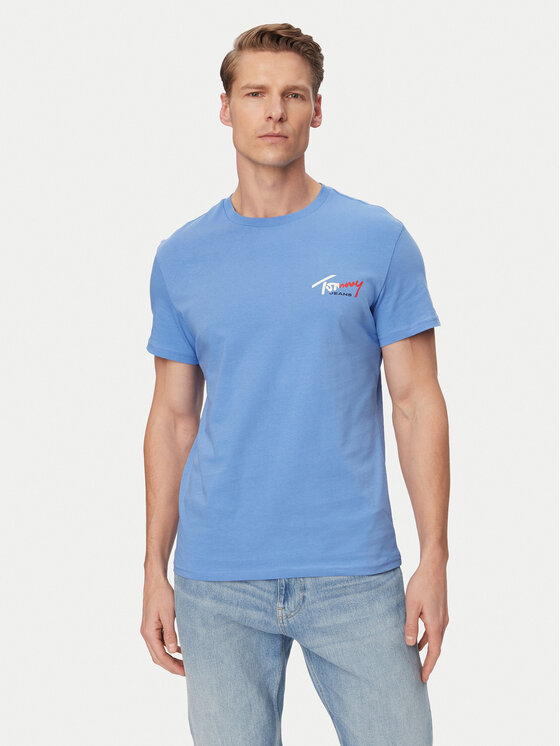 Tommy Jeans Tricou DM0DM22538 Albastru Slim Fit