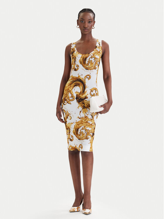 Versace Jeans Couture Versace Jeans Couture Kleid für den Alltag 80HAO946 JS533 Weiß Slim Fit