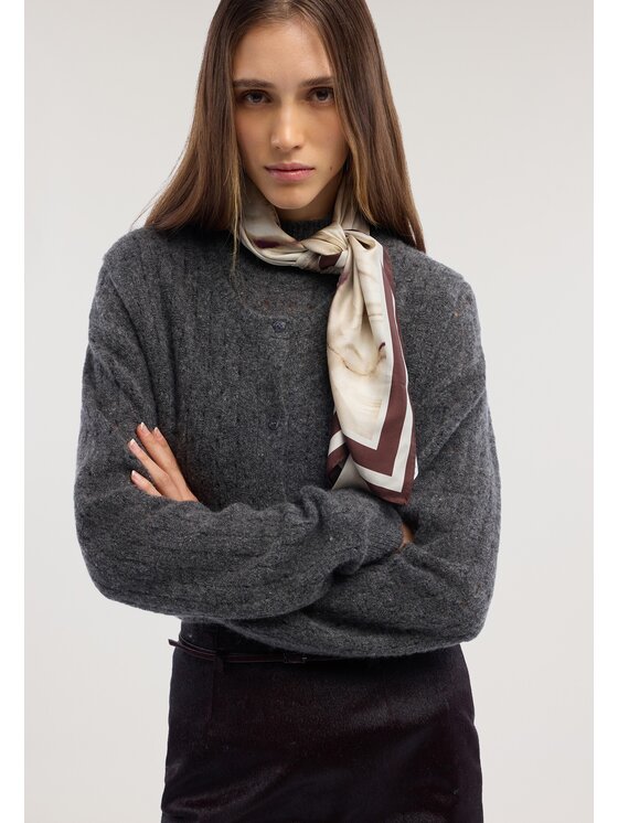 Trussardi Trussardi Sweter M0396001288N027 Szary Over Fit