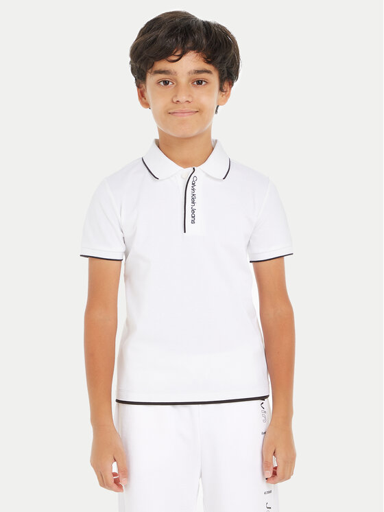 Calvin Klein Jeans Calvin Klein Jeans Polo Intarsia Logo IB0IB02071 Bianco Regular Fit
