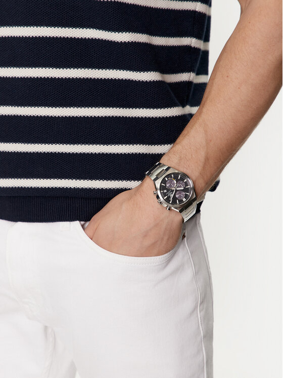 Casio Casio Pulkstenis Edifice Solar Powered Chronograph EFS-S630D-1AVUEF Sudraba
