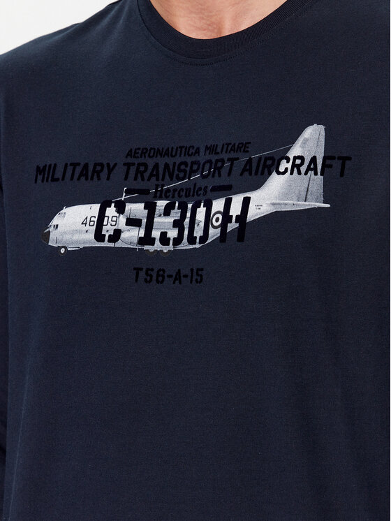 Aeronautica Militare Aeronautica Militare Marškinėliai ilgomis rankovėmis 232TS2132J609 Tamsiai mėlyna Regular Fit