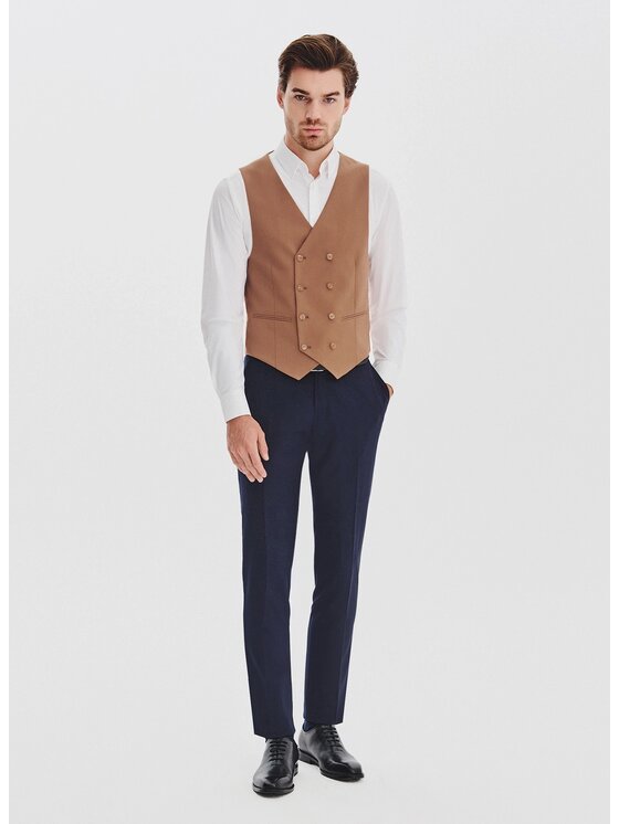 Pako Lorente Pako Lorente Kamizelka garniturowa P25WF-8X-008 Miedziany Slim Fit