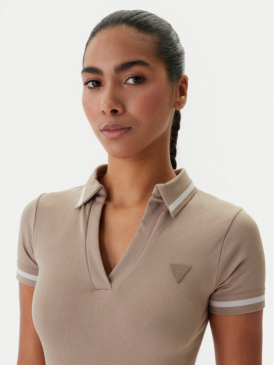 Guess Guess Každodenní šaty V6RK02 Z4692 Béžová Slim Fit