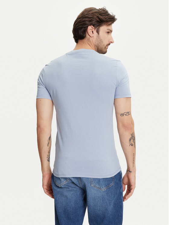Guess Guess Tricou M2YI72 I3Z14 Albastru celest Slim Fit