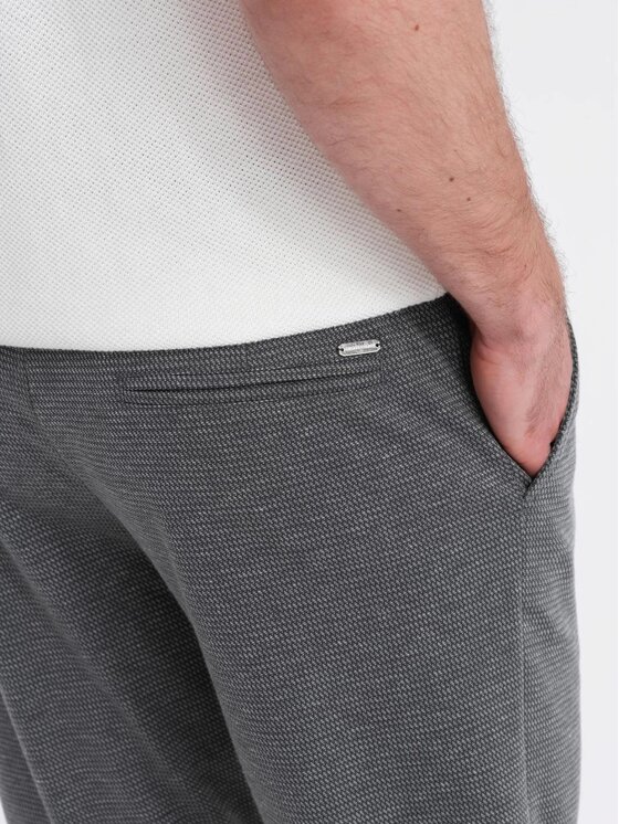 Ombre Ombre Szorty materiałowe OM-SRCS-0177 Szary Regular Fit