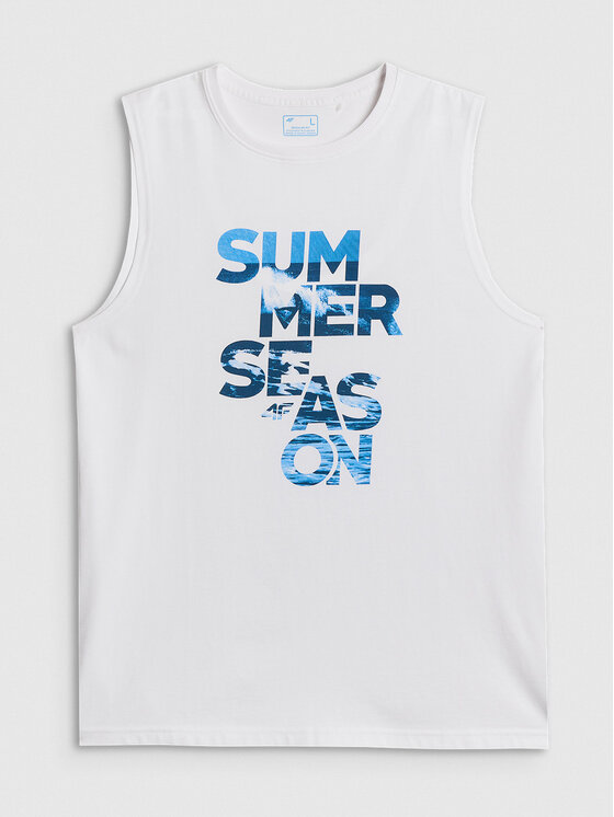 4F 4F Tank top 4FWSS26TSLEM269-10S Bílá Regular Fit