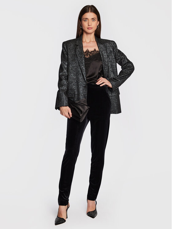 Nissa Nissa Hlače P13495 Crna Slim Fit