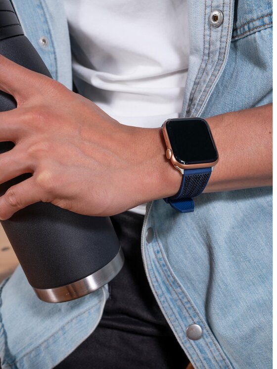 Guess Guess Wymienny pasek do zegarka Apple Watch CS3003S3 Granatowy