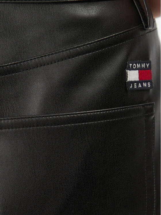 Tommy Jeans Tommy Jeans Pantaloni din imitație de piele Julie DW0DW16945 Negru Straight Fit