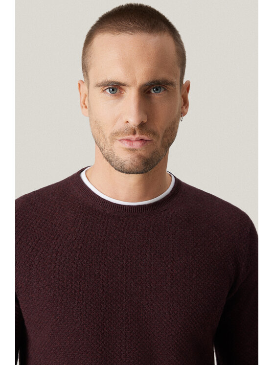 Próchnik Próchnik Sweter PM17 SW073225000116 Bordowy Regular Fit
