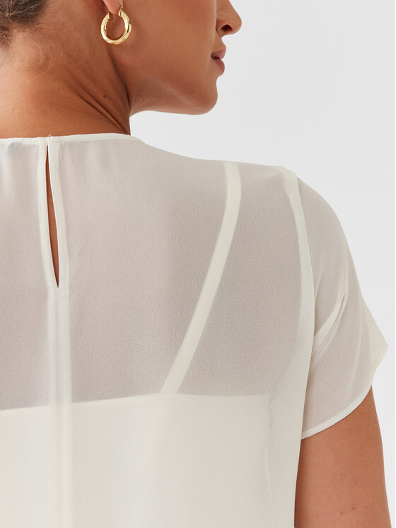 Marella Marella Μπλουζάκι Nid 2331160833 Λευκό Regular Fit