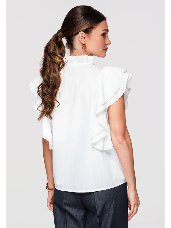 Ombre Ombre Koszula OW-SH-E0004 Biały Loose Fit