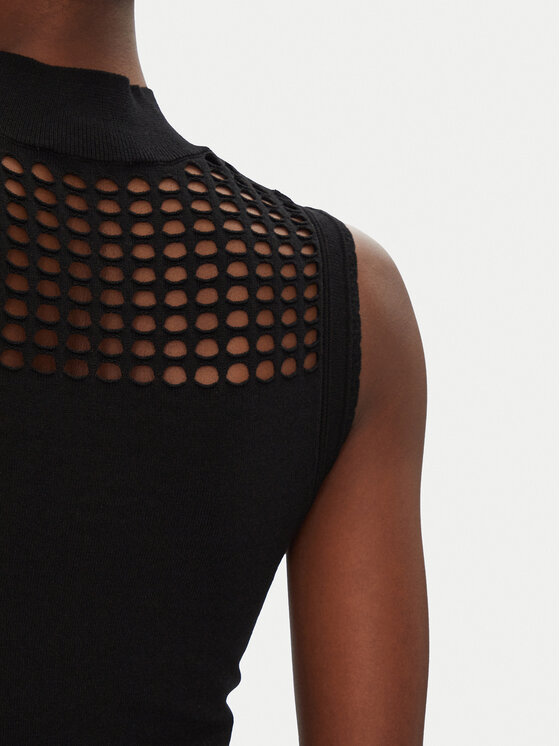 Morgan Morgan Rochie tricotată 251-RMPOMI M Negru Regular Fit