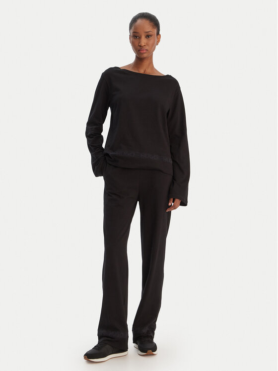 HUGO Piżama Logo 50556636 Czarny Regular Fit