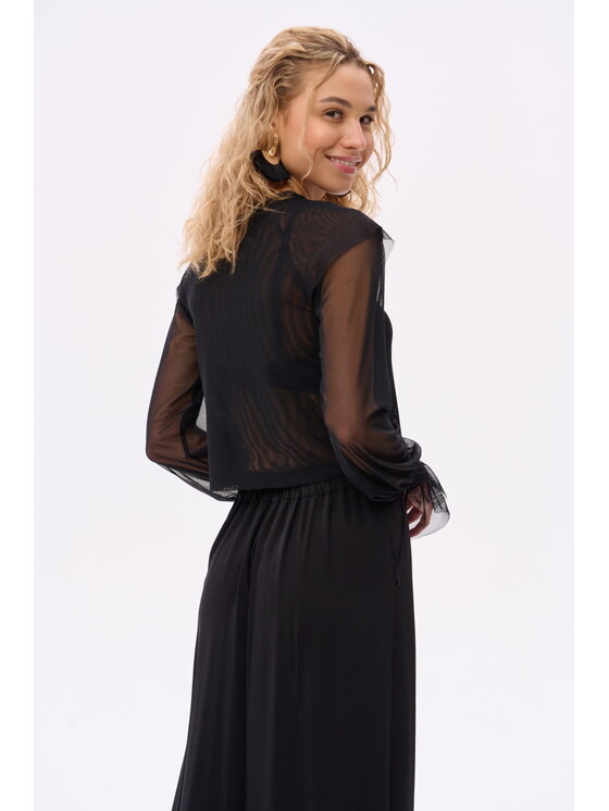 blue shadow blue shadow Bluzka Lora Czarny Regular Fit