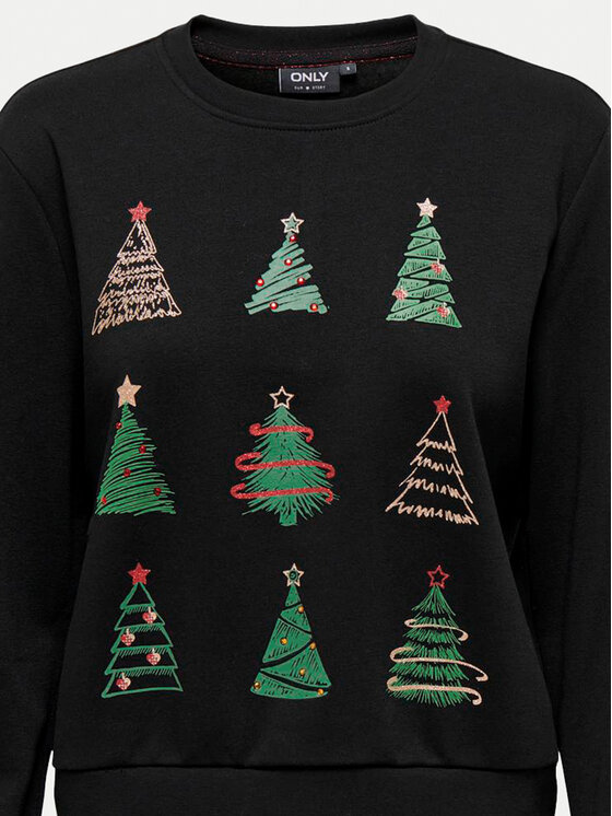 ONLY ONLY Μπλούζα Yda Xmas 15270956 Μαύρο Regular Fit